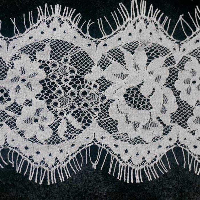 Кружево "реснички" арт.KRK-T3101 шир.95мм цв.белый (2 шт по 3 м) - фото 244868