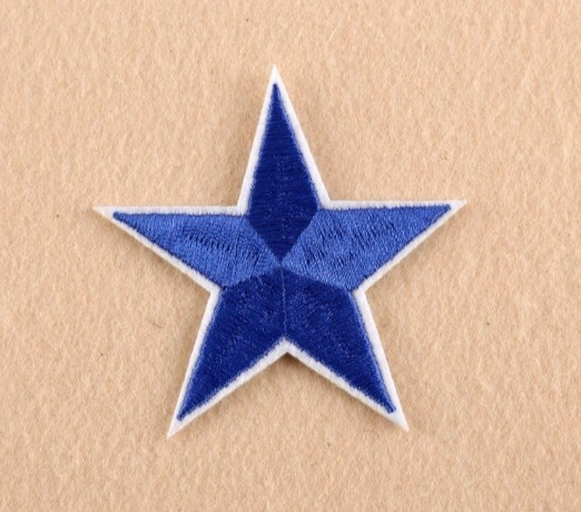 Термоаппликации арт.KT #4-210 Звезда синий 72х72мм уп.5 шт - фото 245262