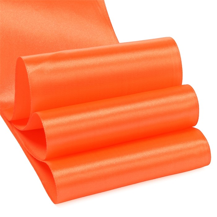 Лента атласная 4" (100мм) цв.3070 оранжевый IDEAL уп.27,4 м - фото 245323