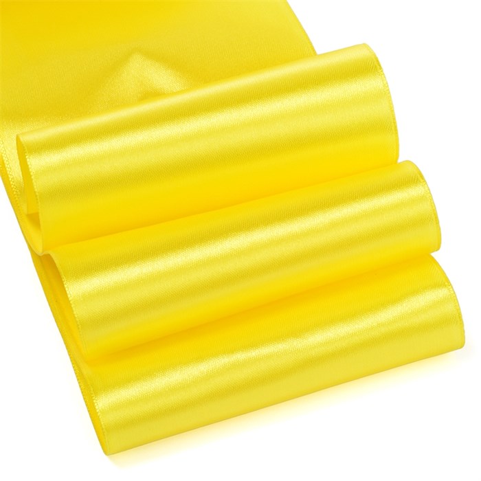 Лента атласная 4" (100мм) цв.3014 желтый IDEAL уп.27,4 м - фото 245326
