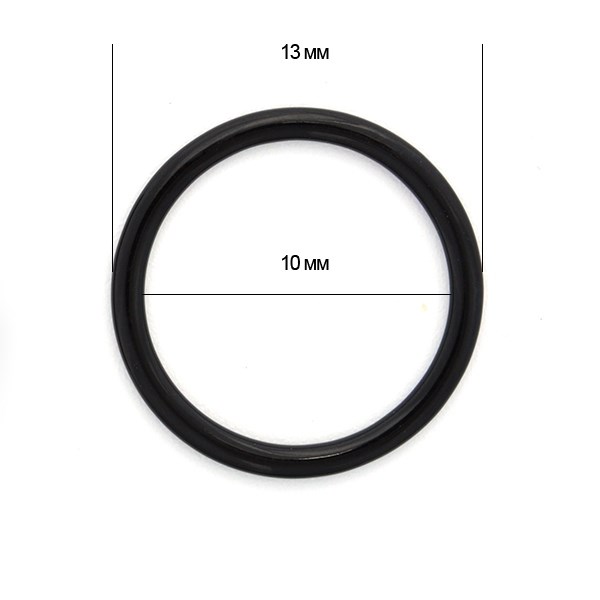 Кольцо для бюстгальтера металл TBY-H13 d10мм, цв.02 черный, уп.100шт - фото 246015
