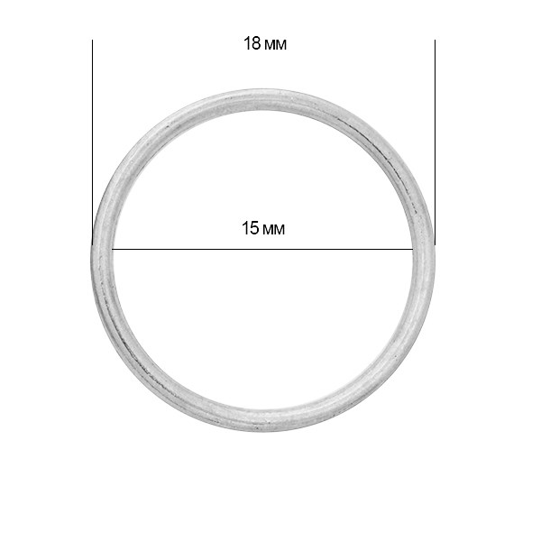 Кольцо для бюстгальтера металл TBY-H14 d15мм, цв.04 никель, уп.100шт - фото 246020