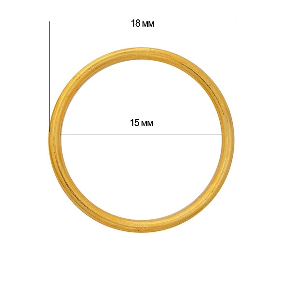 Кольцо для бюстгальтера металл TBY-H14 d15мм, цв.05 золото, уп.100шт - фото 246025