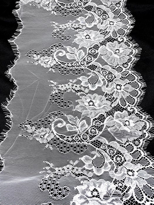 Кружево "реснички" арт.KRK-7314-1 шир.250мм цв.белый уп.3м - фото 247561