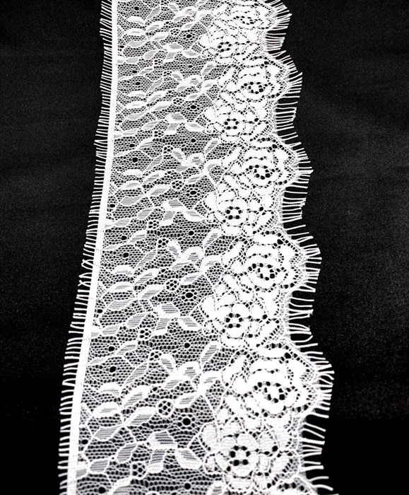 Кружево "реснички" арт.KRK-7082-1 шир.95мм цв.белый уп.3м - фото 247563