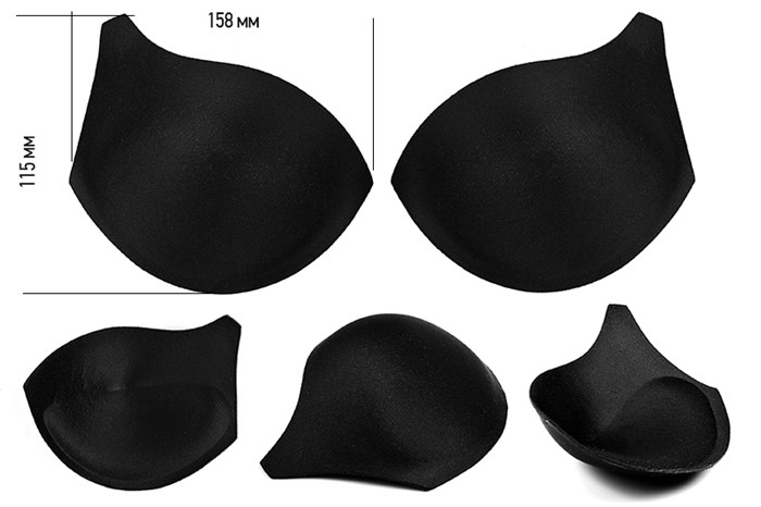 Чашечки корсетные TBY-10.03 с эффектом push-up р.80 цв. черный (2 пары) - фото 248190