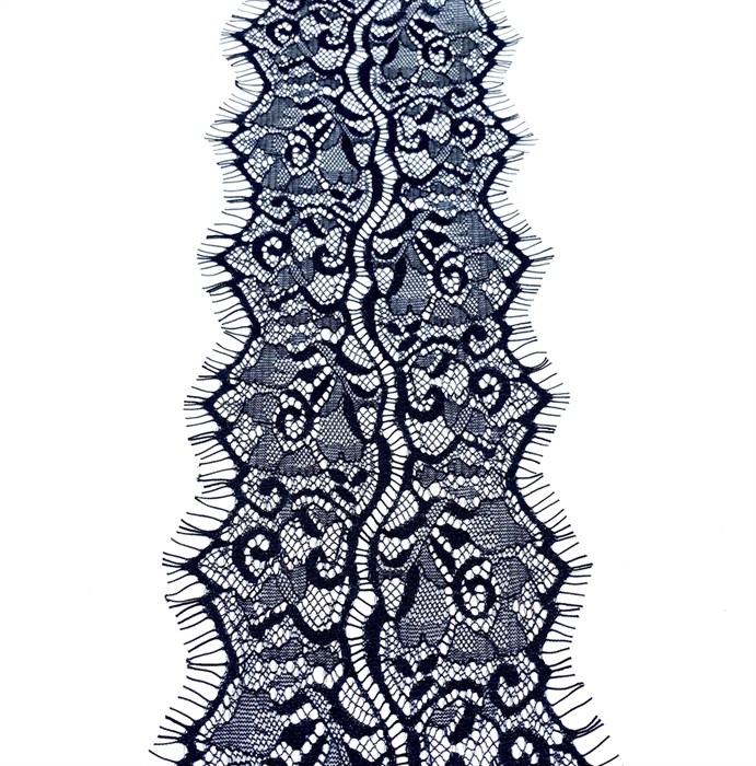 Кружево "реснички" арт.KRK-7057 шир.120мм цв.черный (2 шт по 3 м) - фото 248651