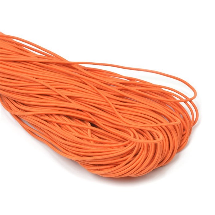 Резинка TBY шляпная (шнур круглый) цв.F157 оранжевый 2мм рул.100м - фото 249469