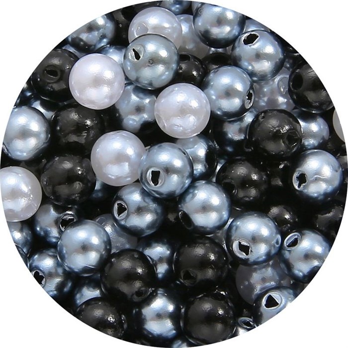 Бусины круглые пластик 8 мм арт.BPAK цв.MIX7 (около 100 шт) - фото 250697