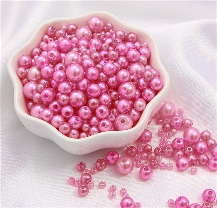 Набор бусин (от 3 до 8 мм) пластик арт.BPRK цв.03 розовый (около 150 шт) - фото 250735