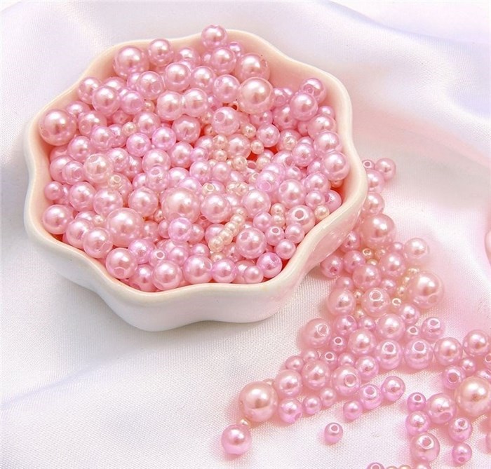 Набор бусин (от 3 до 8 мм) пластик арт.BPRK цв.05 светло-розовый (около 150 шт) - фото 250743