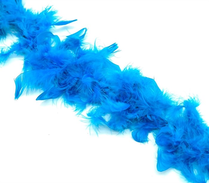 Боа-перо 40 гр арт.BOAPK40 цв.ярко-голубой (190 см) - фото 250946