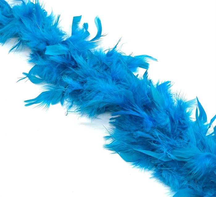 Боа-перо 60 гр арт.BOAPK60 цв.ярко-голубой (2 метра) - фото 250971