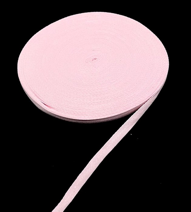 Лента киперная 10 мм хлопок арт.LKK цв.01 нежно-розовый уп.45м - фото 251159