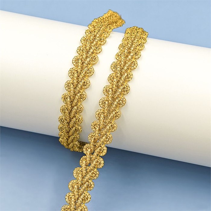 Тесьма Шанель арт.TSHK шир.12мм цв.золото уп.25м 306206 - фото 251714