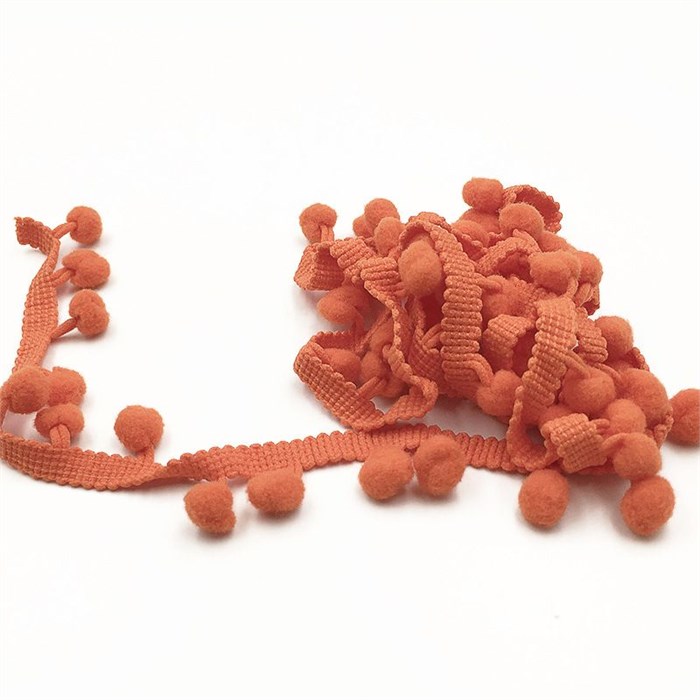 Тесьма с помпонами арт.TPK шир.15-20мм цв.14 кирпичный уп.18м 306233 - фото 251740