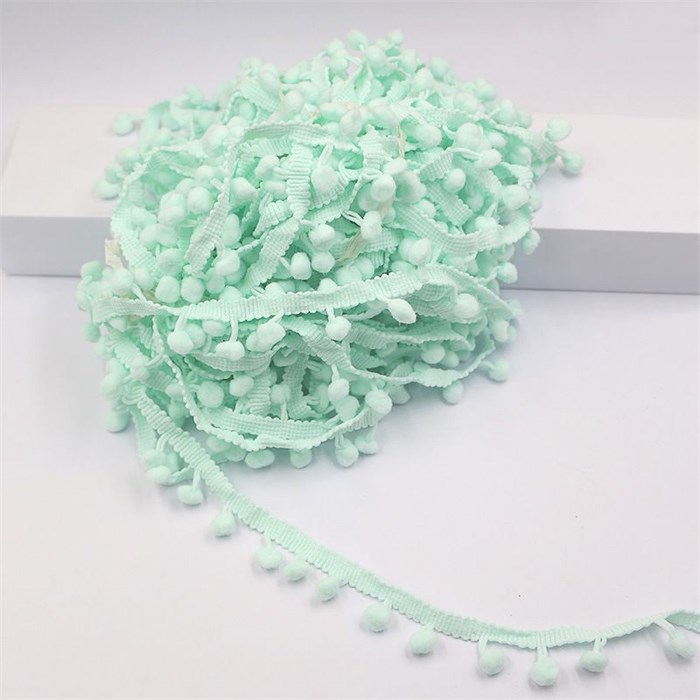 Тесьма с помпонами арт.TPK шир.15-20мм цв.16 мятный уп.18м 306235 - фото 251742