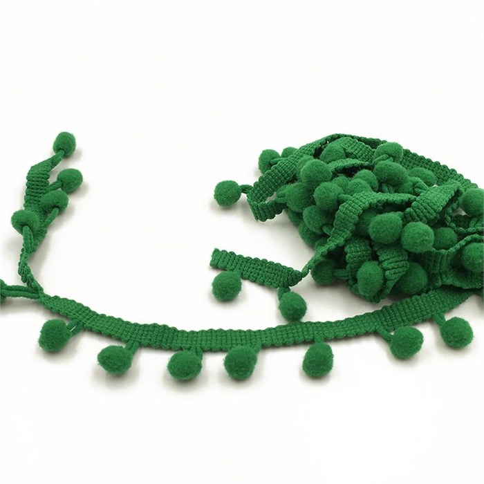 Тесьма с помпонами арт.TPK шир.15-20мм цв.25 зеленый уп.18м 306244 - фото 251751