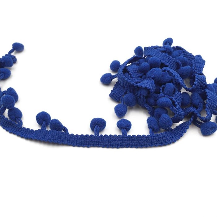 Тесьма с помпонами арт.TPK шир.15-20мм цв.34 синий уп.18м 306252 - фото 251759