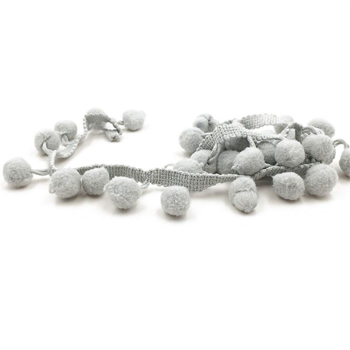 Тесьма с помпонами арт.TPK шир.20-25мм цв.серый уп.8м 306260 - фото 251767