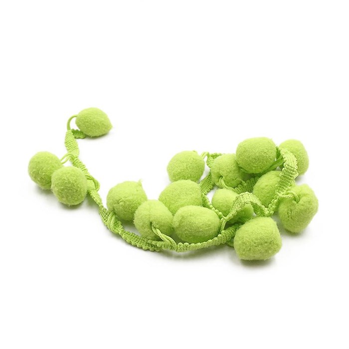 Тесьма с помпонами арт.TPK шир.20-25мм цв.салатовый уп.8м 306263 - фото 251770