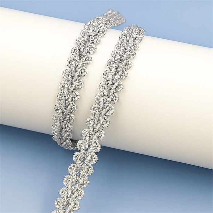 Тесьма Шанель арт.TSHK шир.12мм цв.серебро уп.25м 306207 - фото 251780