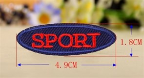 Термоаппликации арт.KT #4-183 Sport синий/красный 49х18мм уп.5 шт