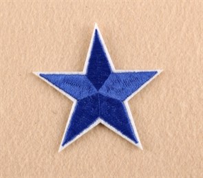 Термоаппликации арт.KT #4-210 Звезда синий 72х72мм уп.5 шт