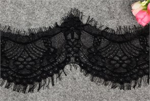 Кружево "реснички" арт.KRK-6397 шир.100мм цв.черный (2 шт по 3 м) 302220