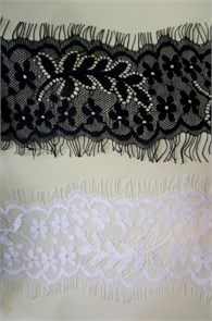 Кружево "реснички" арт.KRK-7389 шир.85мм цв.черный (2 шт по 3 м) 302222