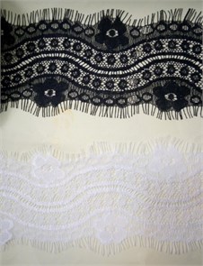 Кружево "реснички" арт.KRK-7333 шир.80мм цв.черный (2 шт по 3 м) 302224