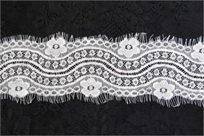 Кружево "реснички" арт.KRK-7333 шир.80мм цв.белый (2 шт по 3 м) 302225