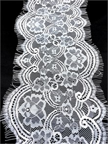 Кружево "реснички" арт.KRK-73136 шир.165мм цв.белый уп.3м 302231