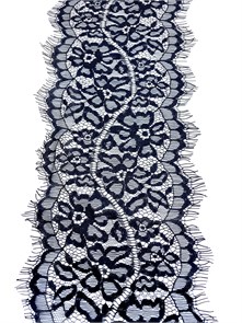 Кружево "реснички" арт.KRK-73320 шир.140мм цв.черный уп.3м 302234