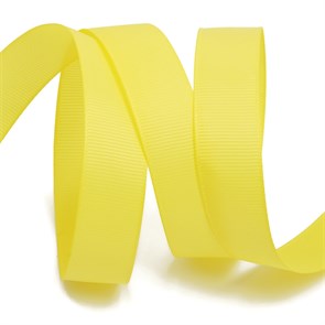 Лента Ideal репсовая в рубчик шир.25мм цв. 640 (021) желтый уп.27,42м