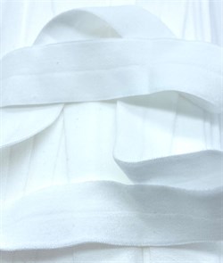 Резинка бельевая (окантовочная матовая) арт.KBM-15W шир.15мм цв.белый уп.25м