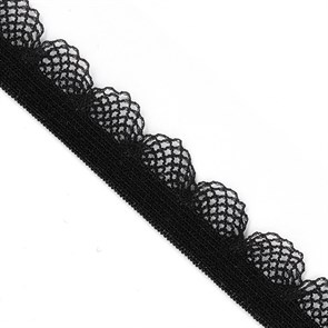 Резинка TBY бельевая (ажурная) ультрамягкая 12мм арт.RB06322 цв.F322 (03) черный уп.10м