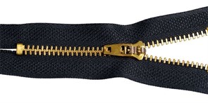 Молния MaxZipper джинсовая золото №4 18см замок М-4002 цв.F322 черный уп.10шт
