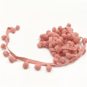 Тесьма с помпонами арт.TPK шир.15-20мм цв.06 коралловый уп.18м 306225