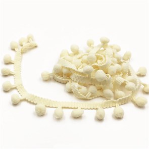 Тесьма с помпонами арт.TPK шир.15-20мм цв.08 светло-бежевый уп.18м 306227