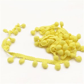 Тесьма с помпонами арт.TPK шир.15-20мм цв.10 желтый уп.18м 306229