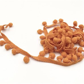 Тесьма с помпонами арт.TPK шир.15-20мм цв.13 оранжевый уп.18м 306232