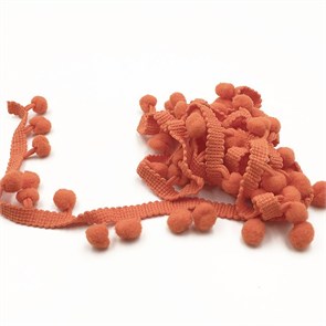 Тесьма с помпонами арт.TPK шир.15-20мм цв.14 кирпичный уп.18м 306233