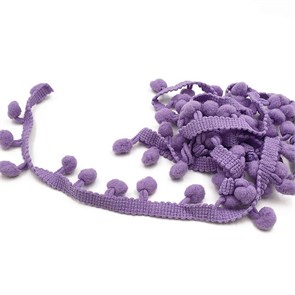 Тесьма с помпонами арт.TPK шир.15-20мм цв.19 сиреневый уп.18м 306238