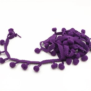 Тесьма с помпонами арт.TPK шир.15-20мм цв.20 фиолетовый уп.18м 306239