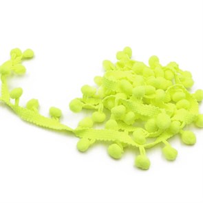 Тесьма с помпонами арт.TPK шир.15-20мм цв.22 неон зеленый уп.18м 306241