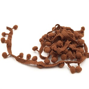 Тесьма с помпонами арт.TPK шир.15-20мм цв.32 коричневый уп.18м 306250