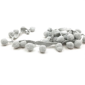 Тесьма с помпонами арт.TPK шир.20-25мм цв.серый уп.8м 306260