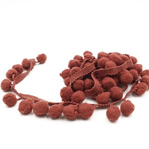 Тесьма с помпонами арт.TPK шир.20-25мм цв.светло-коричневый уп.8м 306264