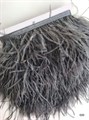 Перья на ленте (страус) арт.TPK-020 шир.12-15 см цв.серый уп.2м - фото 246148